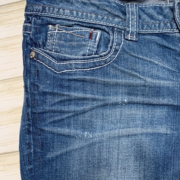 MEK Women's Boot Cut Jeans - Dark Blue - Picture 9 of 13